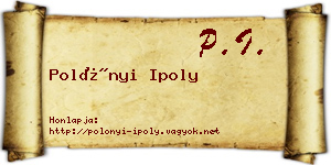 Polónyi Ipoly névjegykártya